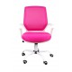 Fotel biurowy FBB różowo-biały z siatką