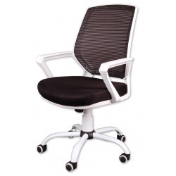 Fotel biurowy FBB czarno-biały z siatką