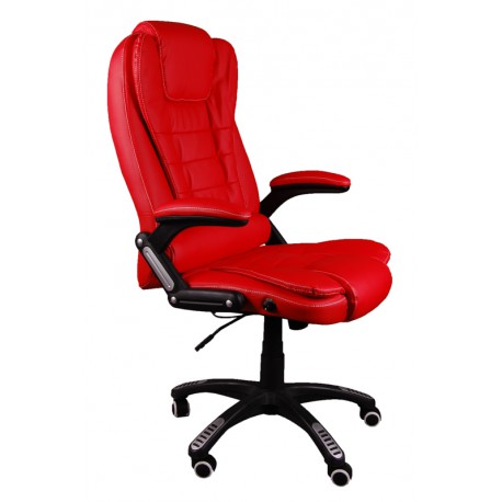 Fotel biurowy BRUNO czerwony z masażem