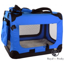 Faltbare Hundetransportbox Transportbox Katzen Hunde Auto Box Größe M Blau