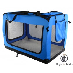 Faltbare Hundetransportbox Transportbox Katzen Hunde Auto Box Größe XL Blau